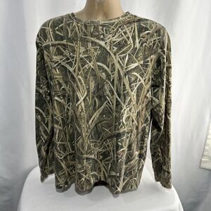 Mossy Oak Shadow Grass Blades Camo T-Shirt Mens Large Hunting Long-Sleeve